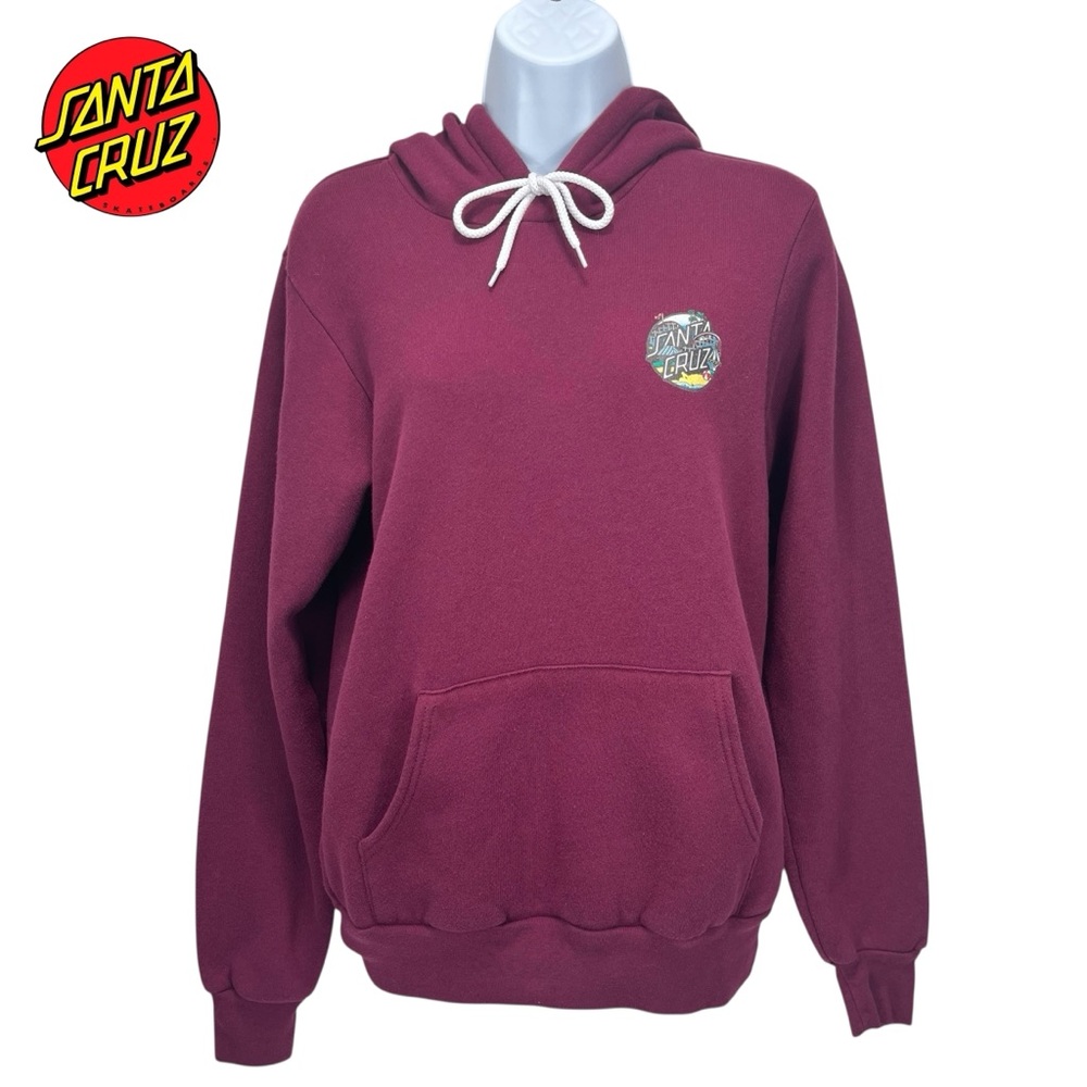 Santa Cruz Women’s Small Burgundy Pullover‎ Hoodie Skate Logo